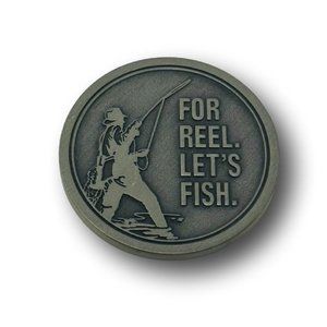 Hallmark Pewter Good Luck Token FOR REEL LET'S FISH Fisherman